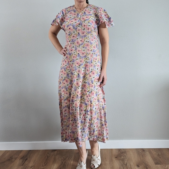 1930's FLORAL DRESS cotton voile 30's S - Picture 7 of 12